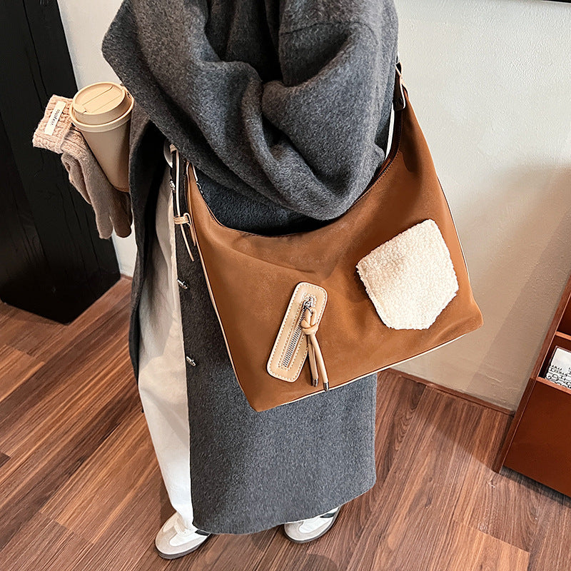 Cross-border backpack women's 2025 new matte large-capacity commuter messenger bag versatile high-end fashion shoulder bag