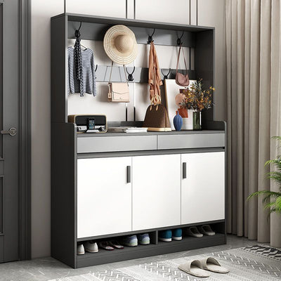 Shoe cabinet door for home storage cabinet entrance counter cabinet entrance large capacity storage cabinet shoe rack with high clothes hanger