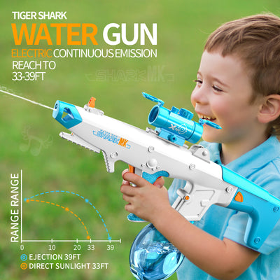 hot-selling tiger shark electric burst water gun fully automatic large capacity water-absorbing water fight boy toy outdoor