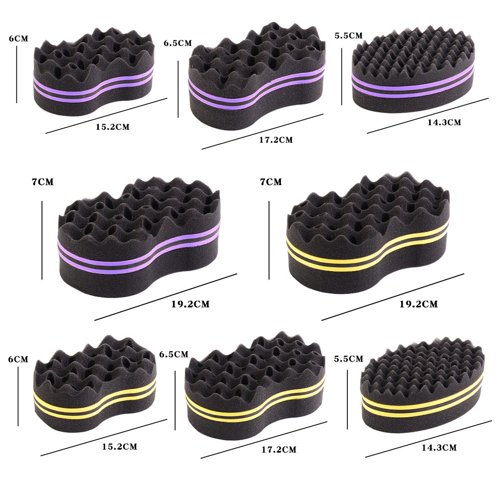 Cross-border double-sided wavy sponge brush, oval brush, tinfoil perm, curly hair, single-sided small hole, dreadlocks, hair ironing tool