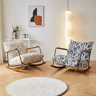 Ink painting retro rocking chair for home single bedroom living room balcony lazy sofa casual lounge chair casualaccessible luxury style
