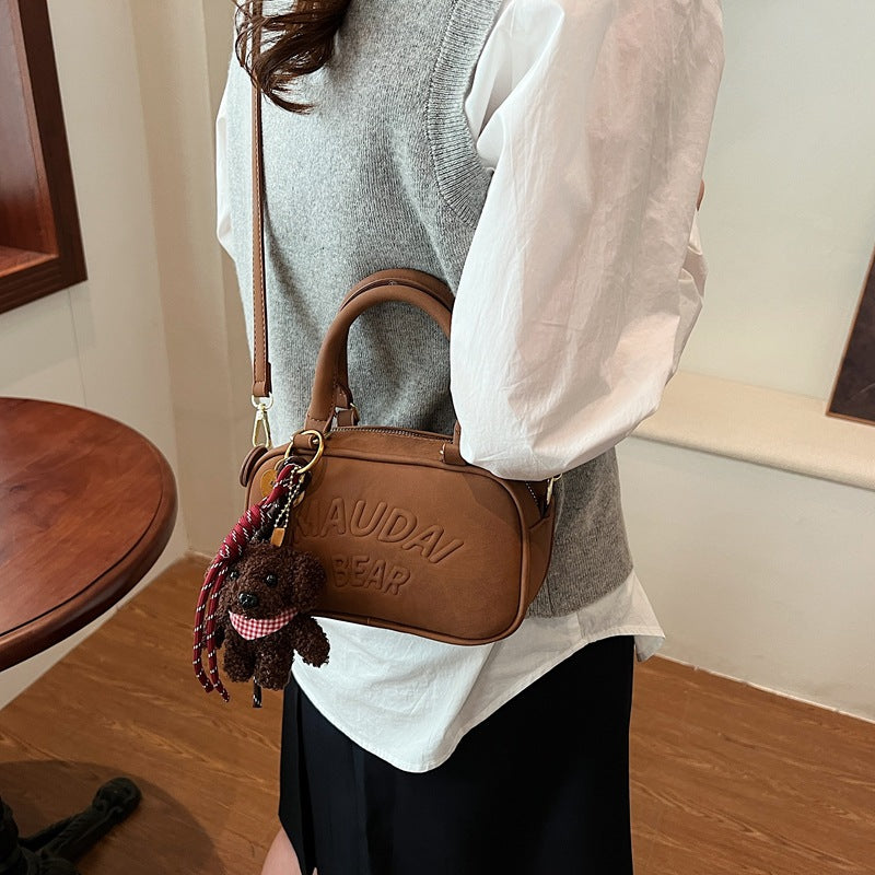 Bowling bag 2025 new women's bag fashion versatile portable personalized box bag cosmetic bag versatile shoulder bag