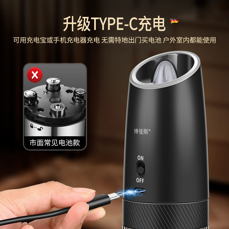 Classic Coffee Grinder Gravity Induction Coarse Salt Grinder Rechargeable Wireless Electric Black Pepper Grinder