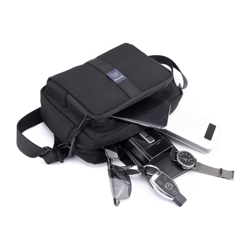 Cross-border new trendy men's messenger bag, simple function bag, multi-functional digital storage bag, outdoor breast bag, shoulder bag.