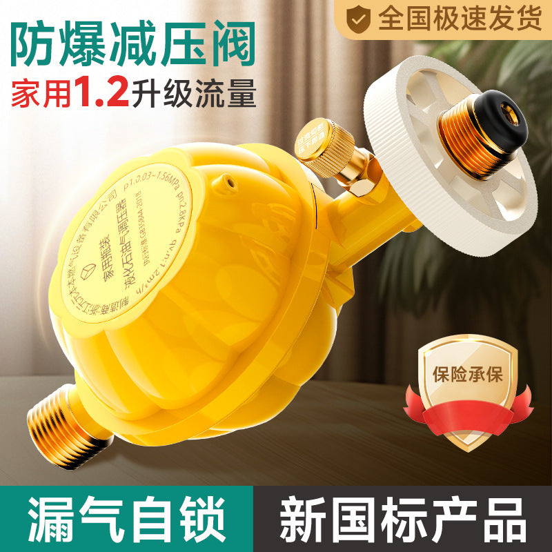 One piece of gas pressure reducing valve household national standard 1.2L gas tank gas stove valve gas pipe automatic shut-off valve