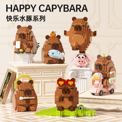 Compatible with lego children's educational toys capybara building blocks assemble toys cartoon dolls boys and girls ornaments