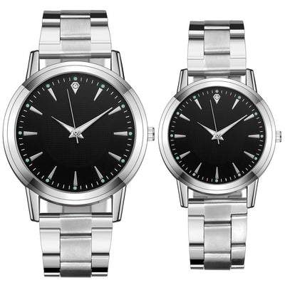 New arrivalcouple watch luminous steel strap watch women's watch men's quartz watch men's watch manufacturer wholesale large dial