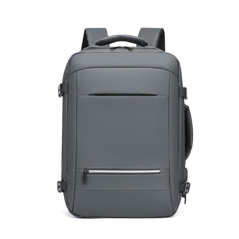 New business bag men's PU large-capacity waterproof computer backpack multi-functional student backpack trendy computer bag