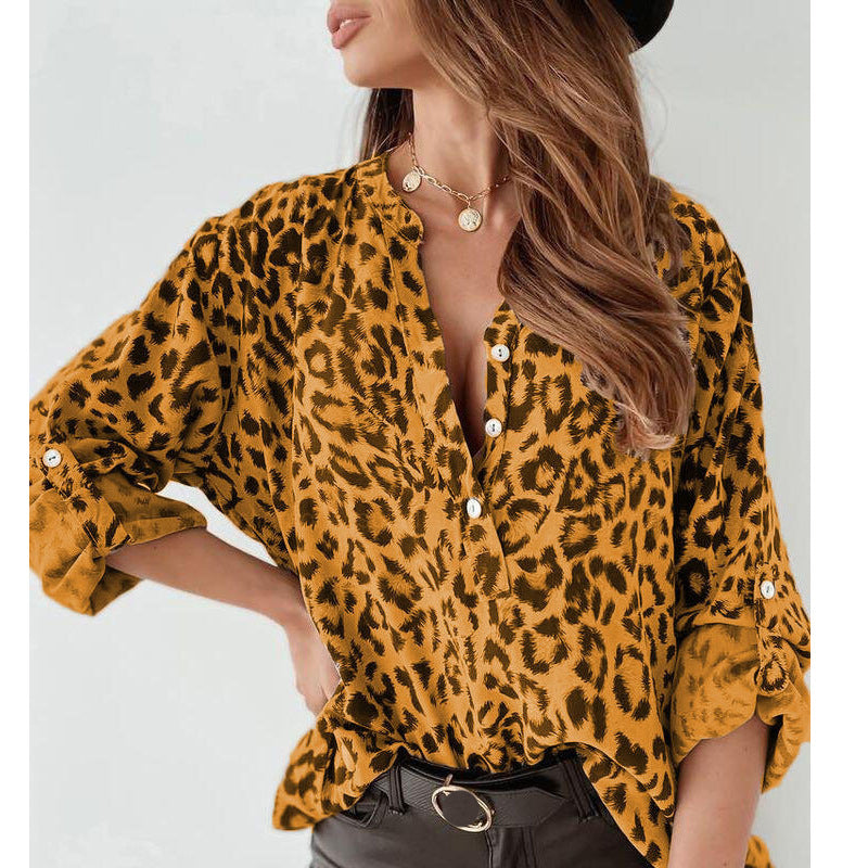 Spot, European and American  women's shirts wish independent station  lapel long-sleeved spring and autumn shirts