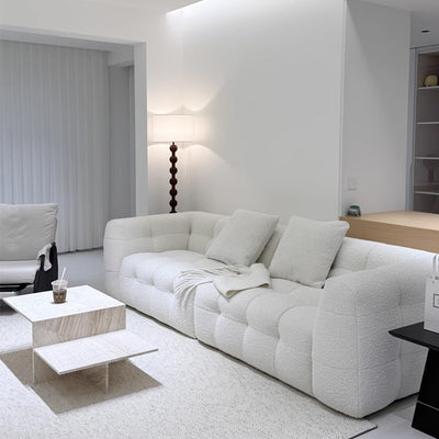Foshan factory cream style marshmallow fabric sofa small apartment normcorefrench scandinavian cashmere retro sofa