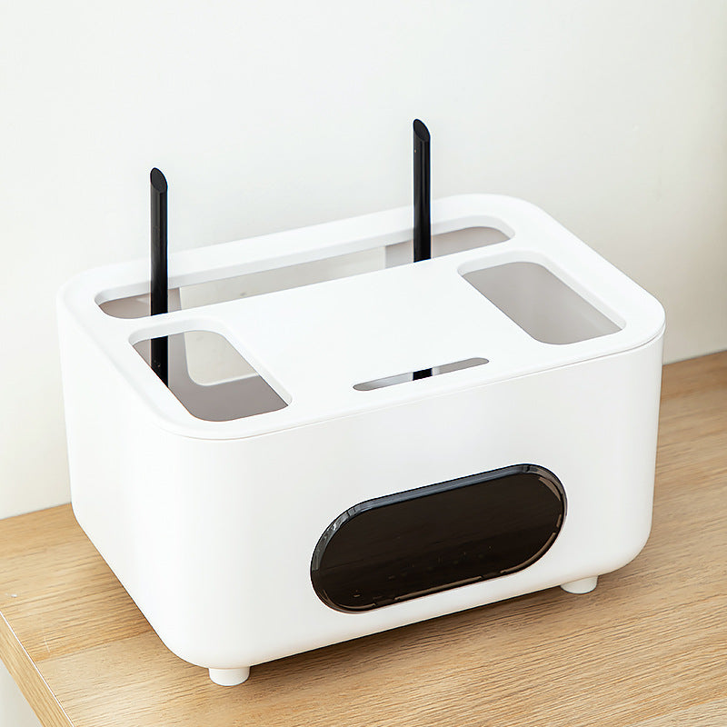 Plastic multi-layer storage box Home storage router storage box Desktop multi-layer grid router placement rack