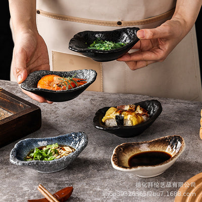 Japanese ceramic retro japanese stylefor home soy sauce dish vinegar pot seasoning dish kitchen supplies side dish dipping dish wholesale