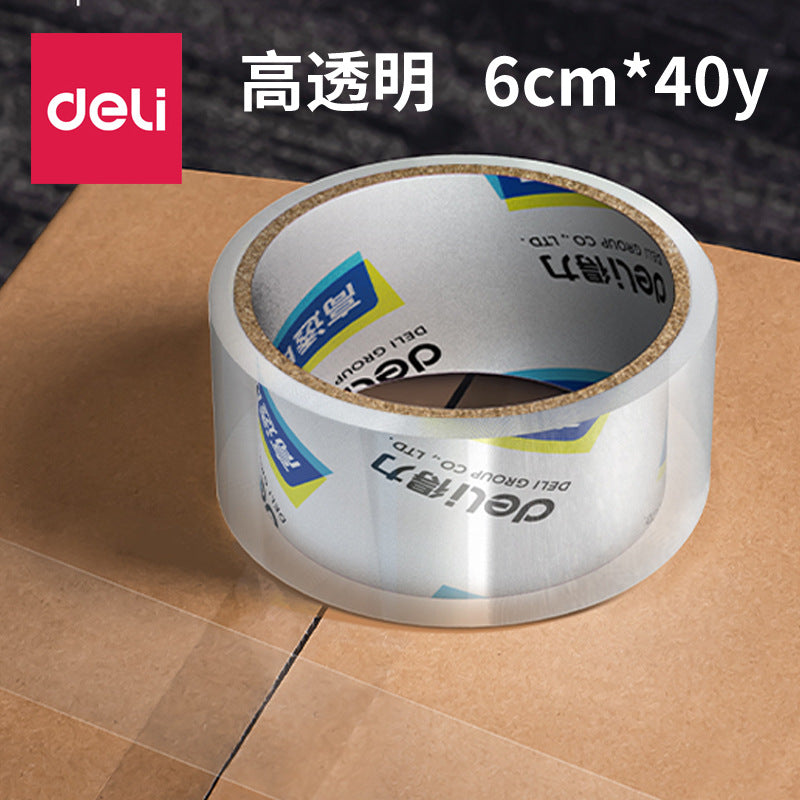 Deli 30367 scotch tape 6cm wide packing tape large roll large student sealing tape sealing tape