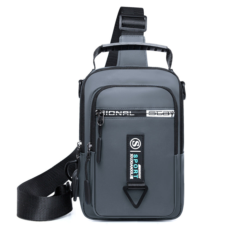 New men's breast bag trendy fashion multi-functional business commuting shoulder bag outdoor leisure travel portable messenger bag