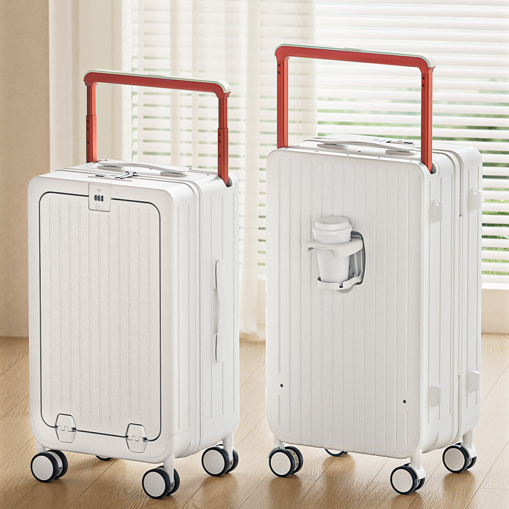 One-click front opening multi-function 20-inch boarding case bouncing wide tie rod suitcase 24-inch anti-drop universal wheel suitcase