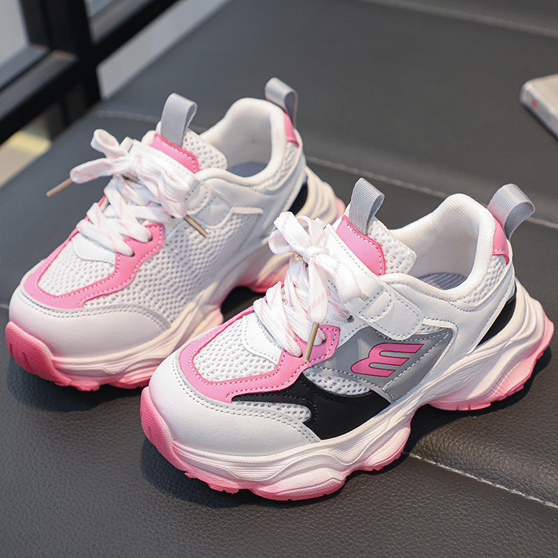 Children's sports shoes Men's and girls' new mesh breathable running shoes Men's and children's lightweight soft-soled autumn casual shoes tide