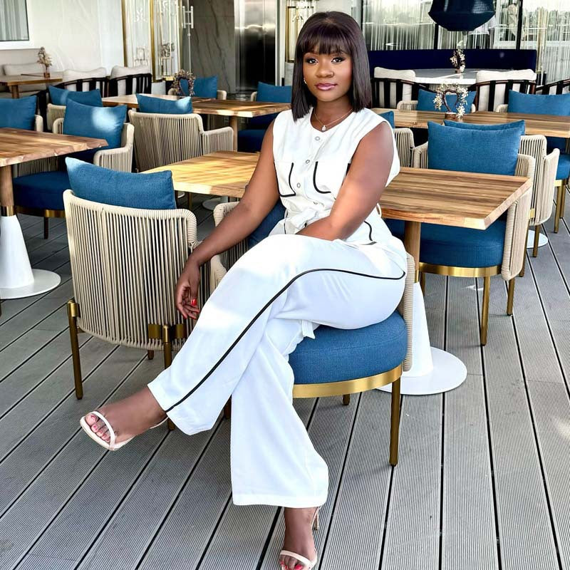 European and American contrasting color pocket set temperament elegant high-end straps cardigan vest trousers African women's two-piece set women's