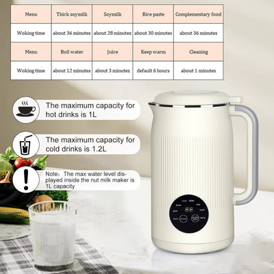 2l multifunctional soy milk maker - home use, compact juicer, mini, fully automatic, smart, filter-free, no-boil, high-speed blender
