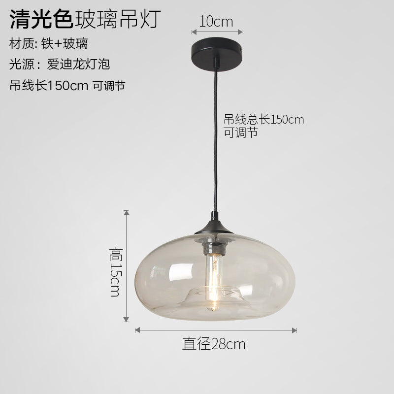 Wholesale round glass hanging, creative personalized colored glass chandelier restaurant modern chandelier bar chandelier bar