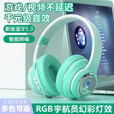 Over-ear wireless bluetooth headphones - deep bass, high-fidelity audio, open-ear design, sports & gaming, card slot, universal compatibility with mobile phones