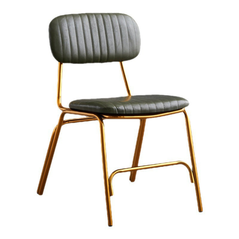 American loft iron art sub restaurant hot pot shop retro leather dining chair milk tea shop cafe casual back chair stool