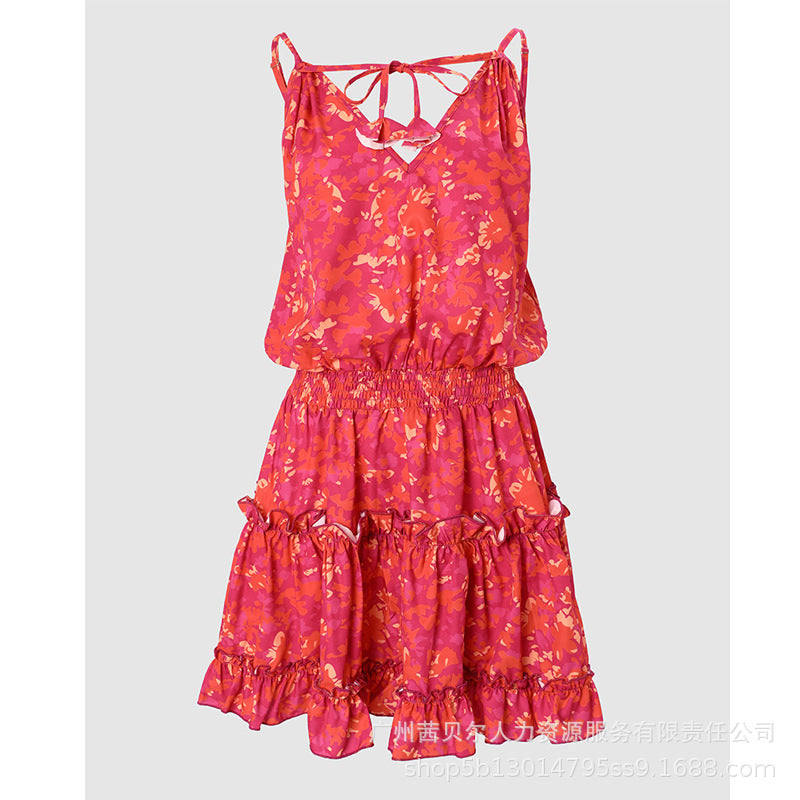 Spot YSK3834AA2 European and American new suspender waist dress