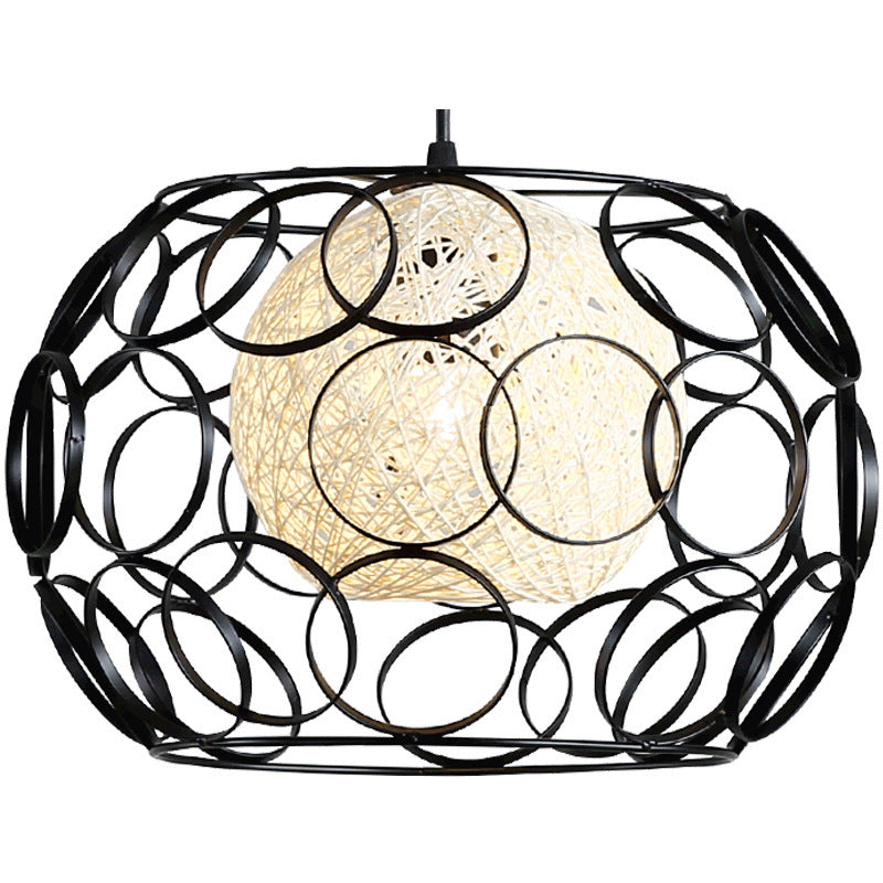 Wrought iron bird cage vine ball lamp Nordic creative hotel teahouse restaurant bar shop hot pot restaurant chandelier retro style
