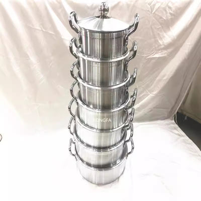 Aluminum potexport pot 7pcs high ear suit aluminum pot soup pot suit kitchenware