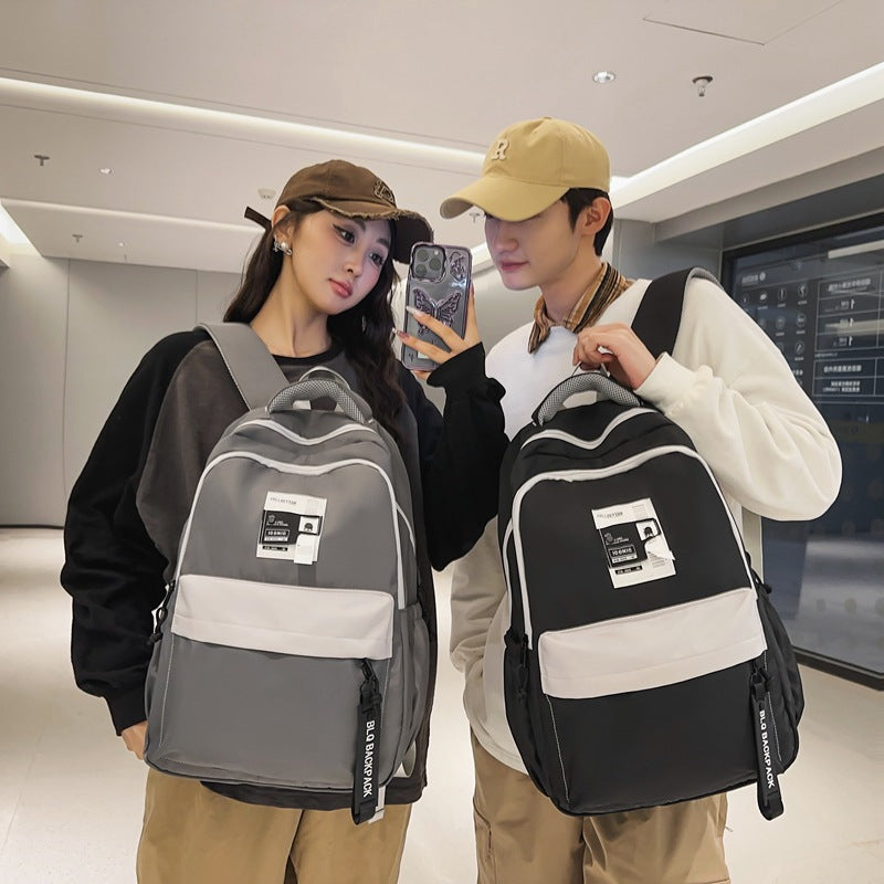 New schoolbag Korean version large-capacity backpack Mori simple high school junior high school students waterproof and wear-resistant flat backpack