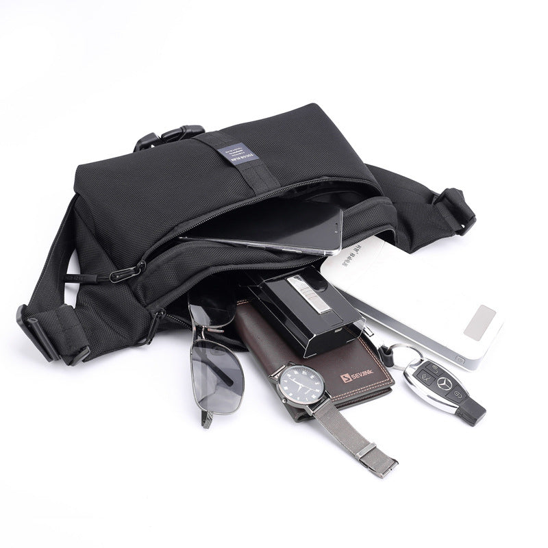 New men's and women's trendy messenger bag Korean version casual breast bag outdoor anti-splashing fanny pack large-capacity shoulder backpack