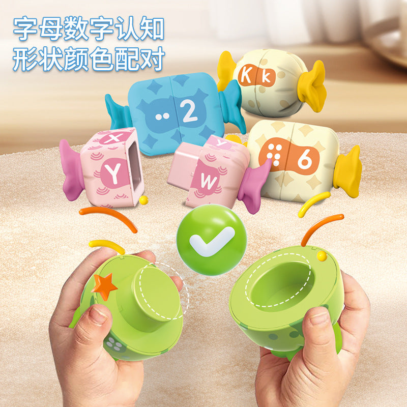 Cross-border early education educational candy pairing toy baby gnawing tooth glue thinking logic training digital shape English