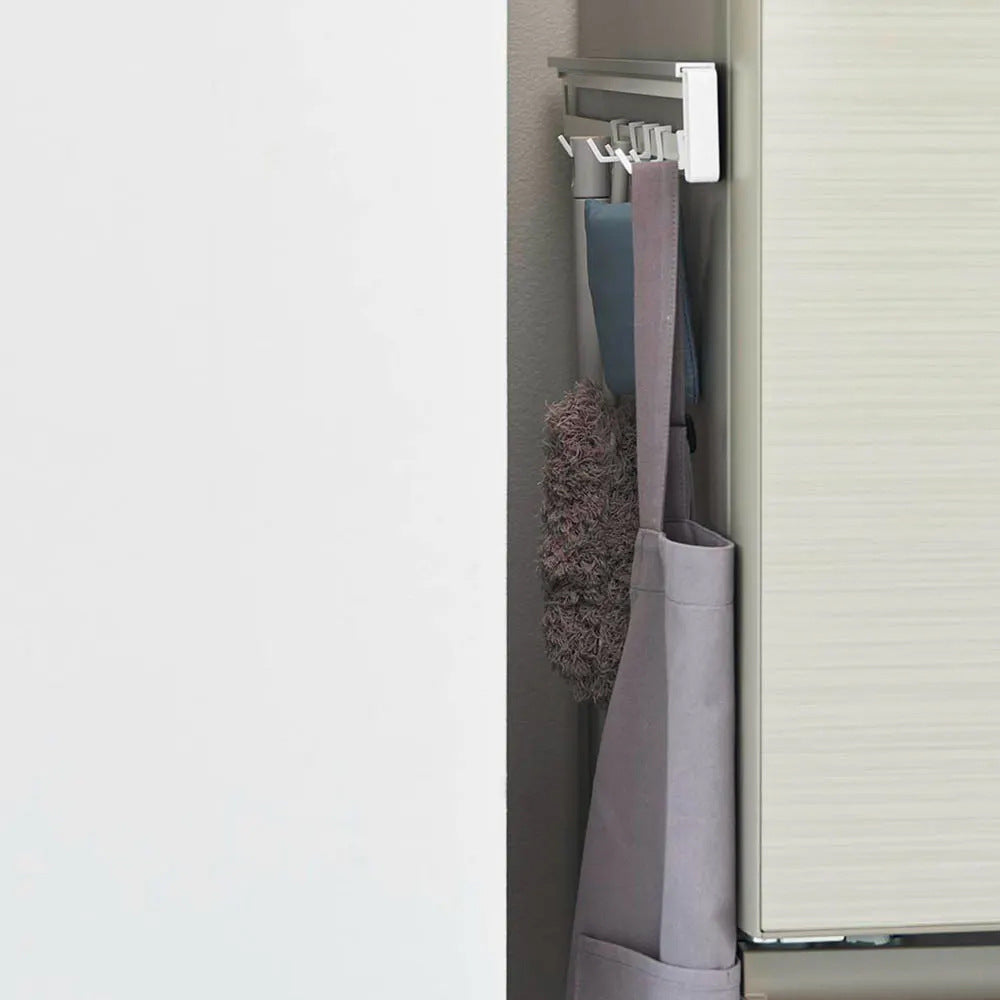 Retractable crack hook non-punching kitchen cabinet rack refrigerator side hanging pull magnetic storage rack