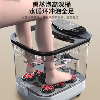 Fully automatic electric heated extra-deep foot soak tub - intelligent massage foot bath with constant temperature control, designed specifically for leg soaks