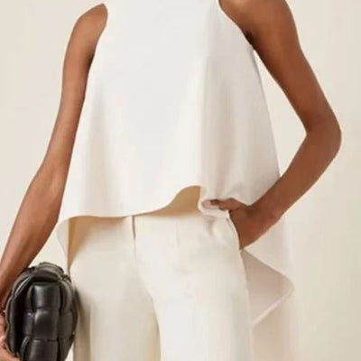 independent station elegant asymmetrical hem sleeveless topseasiest for matchwhite shirt women