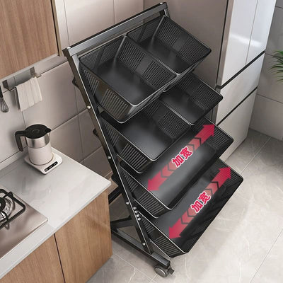 Large capacity cart living room snacks miscellaneous books movable storage basket vegetables kitchen storage rack extra large