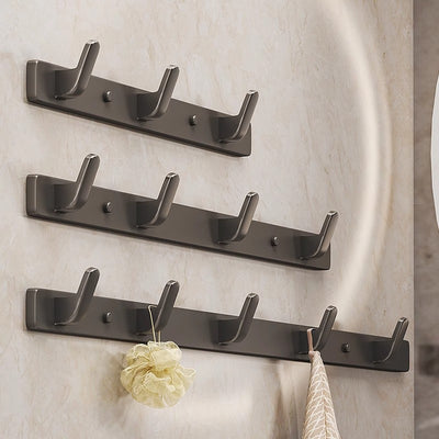 Wall-mounted over-the-door hook rack - no drilling required, adhesive hook strip for entryway, strong load-bearing capacity for clothes and hats
