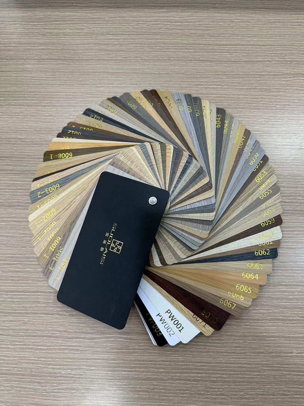 A full set of Solace color card PVC wood grain edge banding furniture wood board hot melt self-adhesive paint-free board glue-free woodworking
