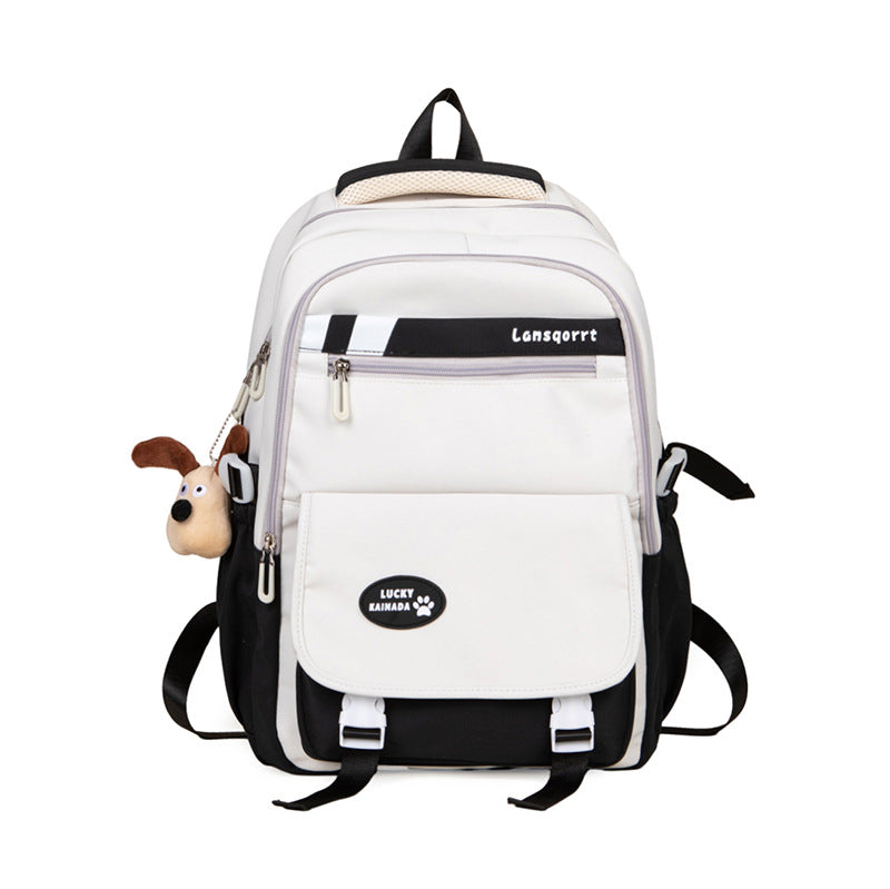 New small and fresh, junior high school student schoolbag, light student trendy backpack, high value, simple and large capacity backpack.