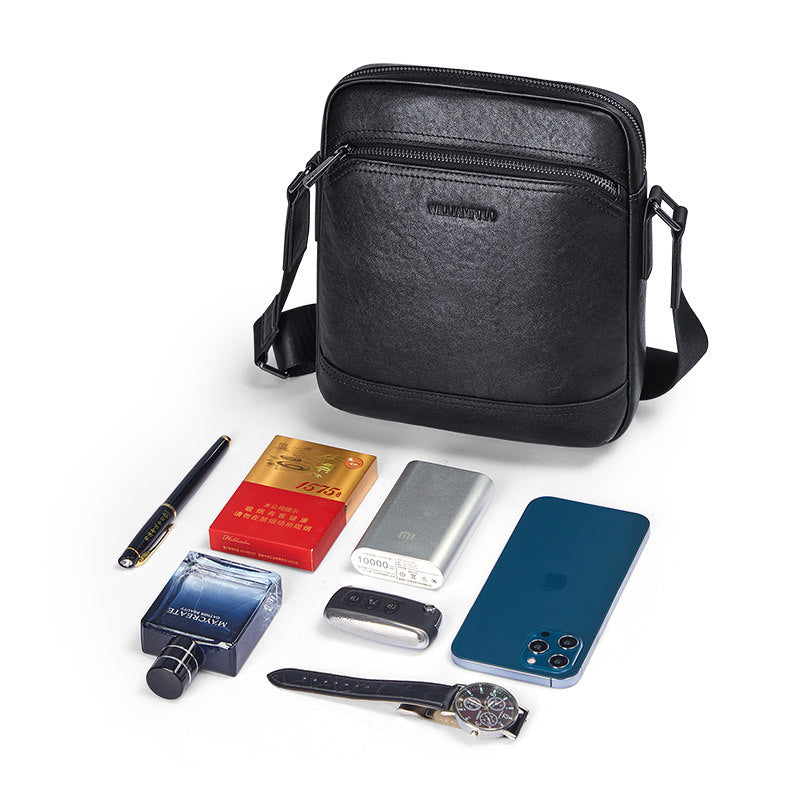 Emperor Paul leather men's messenger bag casual shoulder bag simple commuter small backpack trendy men's bag wholesale