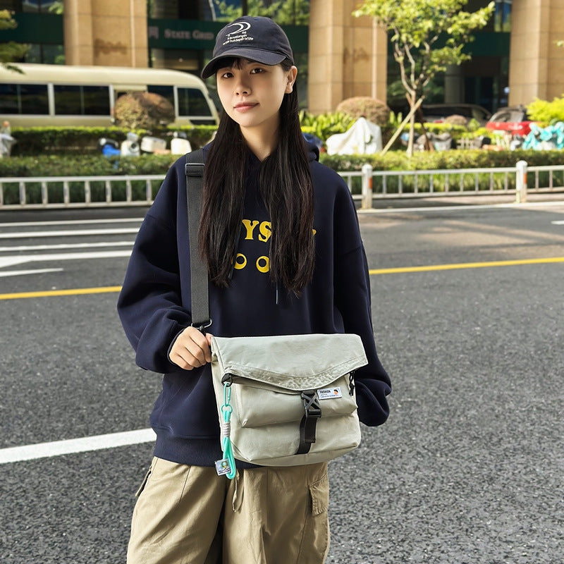 Crossbody bag 2024 new men's trendy brand functional tooling style fanny pack women's fashion sports shoulder large-capacity cycling bag