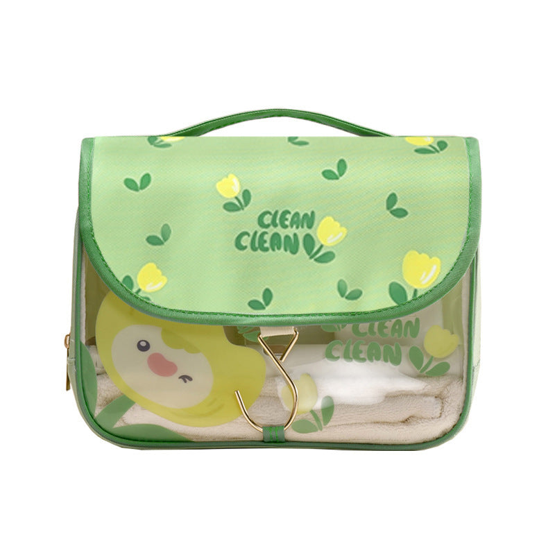 Rongsuo, portable hook toilet bag, large capacity waterproof cartoon cosmetic bag, travel convenience cosmetic storage bag