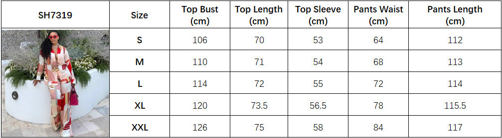 European and American large-size temperament elegant cardigan printed shirt trousers women's African fashion foreign style new women's clothing two-piece set