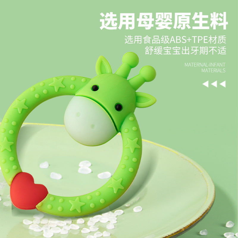Deer ring bite glue baby full silicone toothpaste cartoon shape cute ring deer toothpaste baby molar stick
