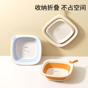 Baby face wash foldable basin can be hung newborn children's wash bottom foot basin baby special foldable small basin