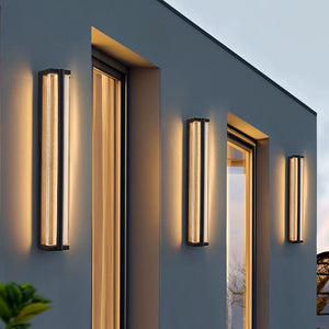Outdoor waterproof minimalist modern light luxury crystal wall sconce - outdoor background wall lighting for courtyards, balconies, and terraces