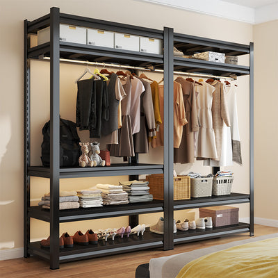 Wardrobe rental room diy simple clothes rack shelf type steel hanging storage rack cloakroom assembly open storage rack