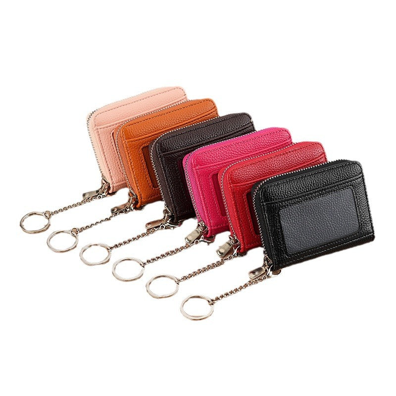 popular multi-color zipper credit card bag RFID wallet women's small card holder  organ card bag