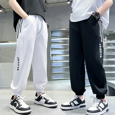 Boys' spring pants: new styles for mid-to-large children - fashionable spring sport pants, casual sweatpants, trendy for boys