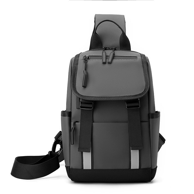 Simple outdoor travel messenger bag 2024 new business commuter shoulder bag large capacity trendy men's and women's breast bag