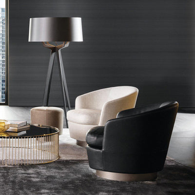 Foshan italian normcore casual chair light luxury living room fabric rotating bedroom dressing chair negotiation single sofa chair